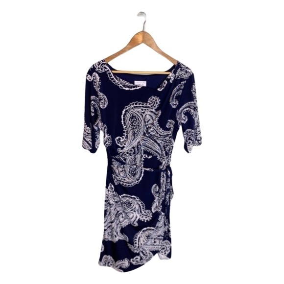 Signature by Robbie Bee Navy and White Dress with Silver Accents Size XL - Picture 1 of 7